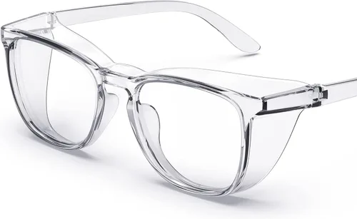 Vista 9 de TOREGE Gafas de seguridad, gafas protectoras de moda con lentes transparentes, antiniebla