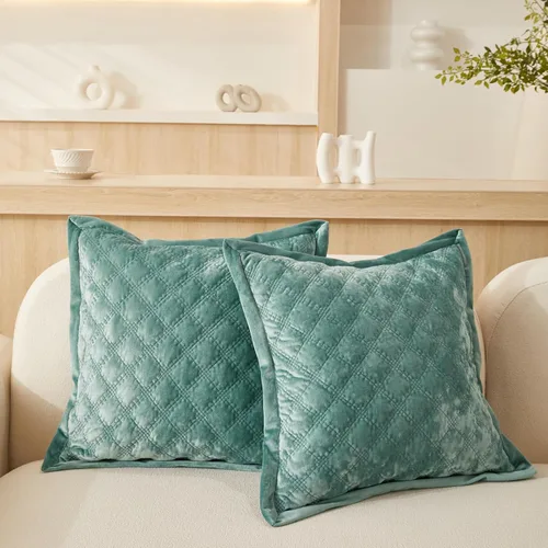 Vista 6 de Funda de Almohada Decorativa 18x18 1 Pieza Funda de Almohada Cuadrada de Terciopelo Suave Amigable con la Piel Proceso Cruzado Fundas de Cojín