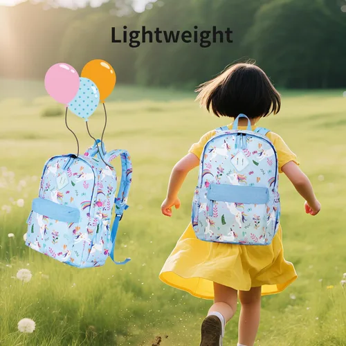 Vista 8 de KK CRAFTS Mochila preescolar para jardín de infantes y niños pequeños, mochilas escolares para niños y niñas con correa para el pecho, Azul