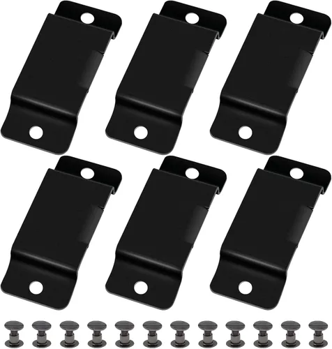 Vista 7 de Kibbeh 12 Pcs Metal Tape Measure Holder - Belt Clips with Rivets, Easy to Carry (Matte Black)