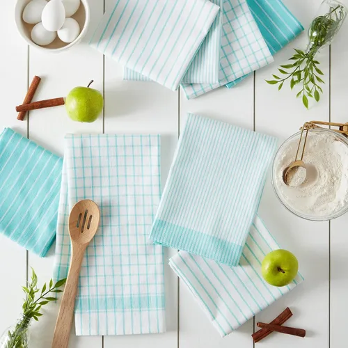 Vista 3 de DII Everyday Basic Collection - Juego de toallas de cocina tejidas, 20 x 28 pulgadas, aguamarina, 8 piezas