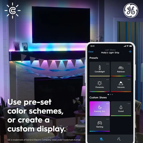 Vista 3 de Luces de cornisa inteligentes Cync para exteriores con efectos dinámicos de 100 pies
