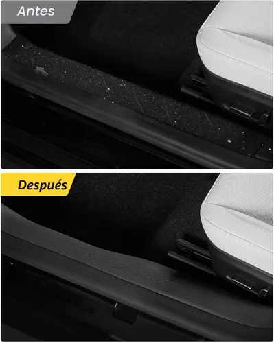 Vista 4 de 3W Juego completo de protectores de umbral de puerta para Tesla Model 3