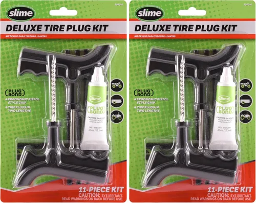 Vista 14 de Slime 20458 Kit de Parche y Tapón para Reparación de Neumáticos, Serie Pro, Lata de Almacenamiento, 10 Piezas
