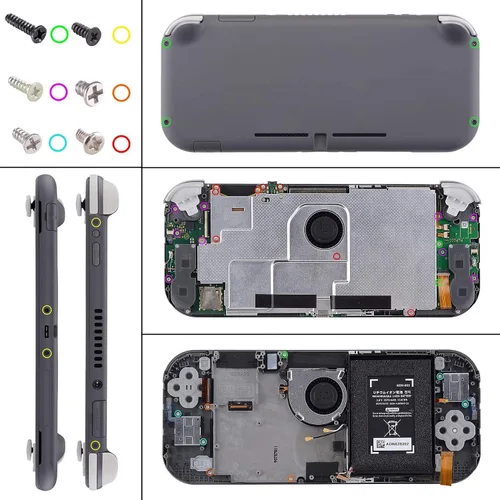 Vista 6 de eXtremeRate Carcasa de repuesto para Nintendo Switch Lite de color naranja transparente para Nintendo Switch Lite, NSL con protector de pantalla