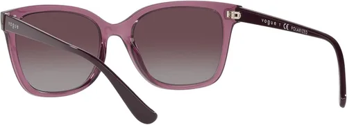 Vista 6 de Vogue Eyewear Woman Sunglasses Transparent Grey Frame, Grey Gradient Dark Blue Lenses, 54MM