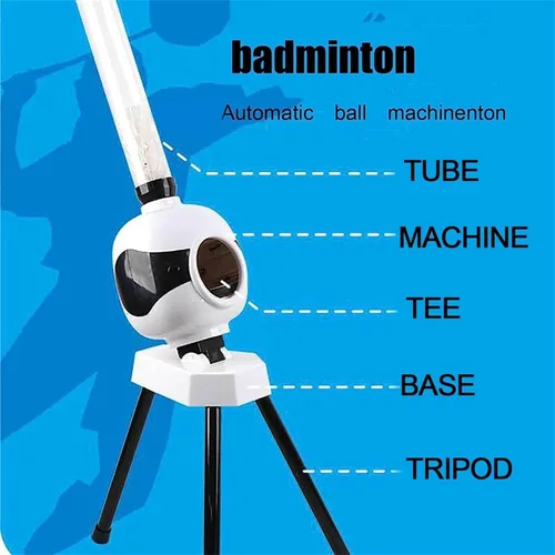 Vista 2 de Máquina de servir bádminton, máquina automática de bolas de entrenamiento de bádminton, máquina de lanzamiento de bádminton para adolescentes