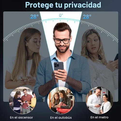 Vista 3 de LYWHL Paquete de 2 protectores de pantalla de privacidad para iPhone 15 / iPhone 15 Pro [como la sensibilidad táctil original], película privada