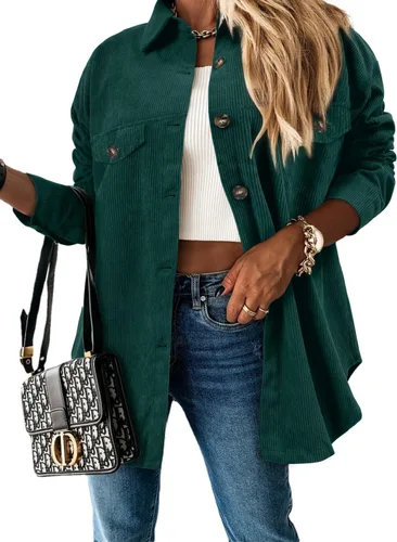 Vista 134 de ZOLUCKY Chaqueta de manga larga con botones para mujer, talla grande, blusas