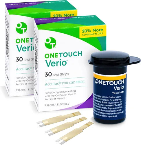 Vista 11 de OneTouch Verio - Tiras de prueba para diabetes, paquete de 60 unidades, para monitor de azúcar en sangre, pruebas de autoglucosa en el hogar, 2