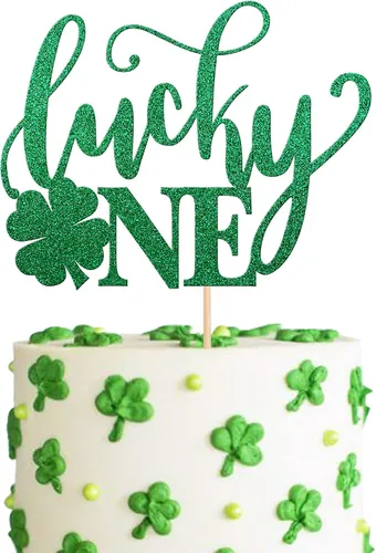 Vista 8 de 24 piezas de adornos para cupcakes del día de San Patricio, trébol con purpurina de tres hojas, trébol de la suerte, para cupcakes, sombrero
