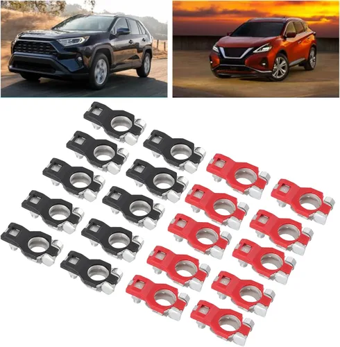 Vista 5 de 20pcs Terminales De Batería De Coche Conectores De Abrazadera De Terminal De Batería Conectores Terminales Positivos Negativos