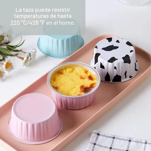 Vista 5 de Mini tazas de papel de aluminio para hornear cupcakes con tapas (40 piezas, 5 oz), forros redondos de papel de aluminio para cupcakes, moldes