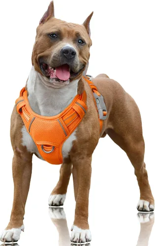 Vista 57 de BARKBAY Arnés para Perro Sin Tirones Talla Grande Arnés Reflectante para Perro con Clip Frontal y Asa de Control Fácil para Caminar Entrenar Correr