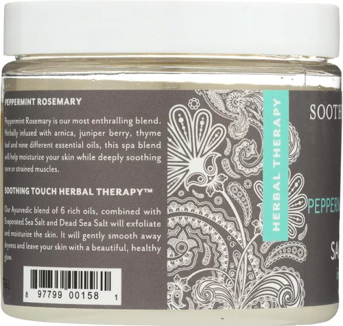 Vista 6 de Soothing Touch Exfoliante de sal de hierbas, menta y romero - 20 onzas