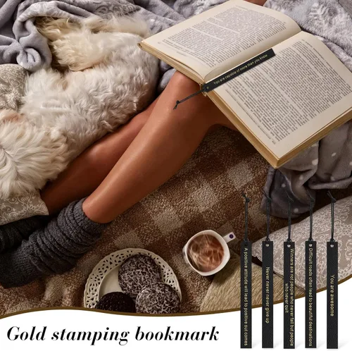 Vista 3 de Roowest 20 marcapáginas inspiradoras para mujeres y hombres, de cuero, regalos hechos a mano para amantes de los libros, lectores, pastores