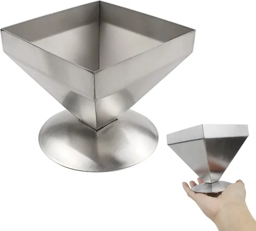 Vista 8 de DOERDO Molde de acero inoxidable pirámide para alimentos, moldes de presentación de alimentos para tartas, platos para servir en el hogar
