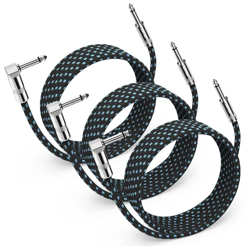 Vista 14 de Cable de Guitarra de 6 Pies Cable de Instrumento para Guitarra Eléctrica y Bajo, Teclado - Cable AMP de Ángulo Recto de 1/4 Pulgada, Negro