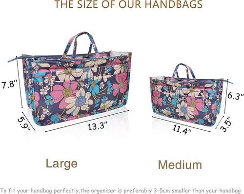 Vista 3 de Bolso de mano estilo cartera de Vercord para mujer con organizador incorporado, estampado bien definido, con manijas y cremallera, tamaño 2