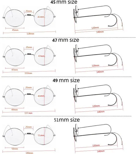 Vista 4 de Agstum Retro Round Optical Rare Wire Rim Eyeglass Frame (Without Nose Pads)