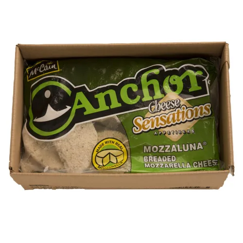 Vista 8 de McCain Mozzaluna empanado de queso mozzarella medias lunas - Aperitivos congelados de estilo italiano y aperitivos, mozzarella real, caja a granel