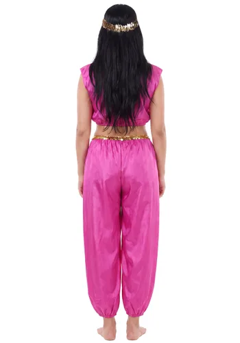 Vista 2 de Disfraz de Chica Harem Rosa para Mujer Multicolor
