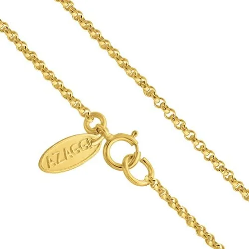 Vista 2 de AZAGGI Collar de plata de ley 925 chapada en oro de 14 quilates con dije de medalla religiosa y medalla