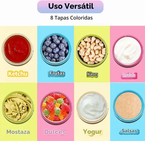 Vista 3 de Paquete de 8 recipientes para aderezo de ensalada, pequeños