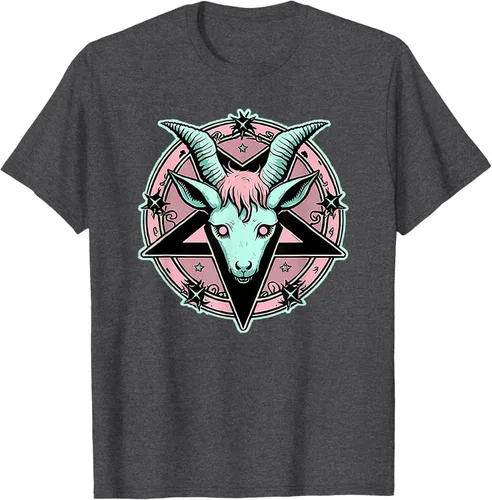 Vista 24 de Camiseta Kawaii Paste Creepy Goat Pentacle, Negro