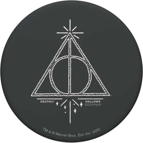Vista 3 de Harry Potter Deathly Hallows Line Art PopSockets - Soporte para teléfonos y tabletas, Negro