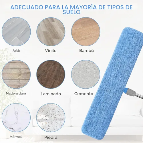 Vista 5 de Reemplazo de almohadillas de microfibra para cabezal de mopa comercial Rubbermaid de 24 pulgadas - Juego de 8 recambios de limpieza comercial húmeda