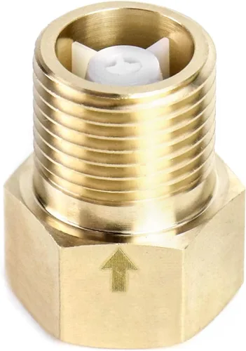 Vista 3 de QWORK Válvula de retención unidireccional de latón, hembra de 1/2" a rosca macho de 1/2" de prevención de reflujo