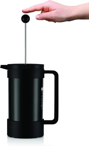 Vista 4 de Bodum Cafetera de prensa francesa sostenible de frijoles, 34 onzas, color negro