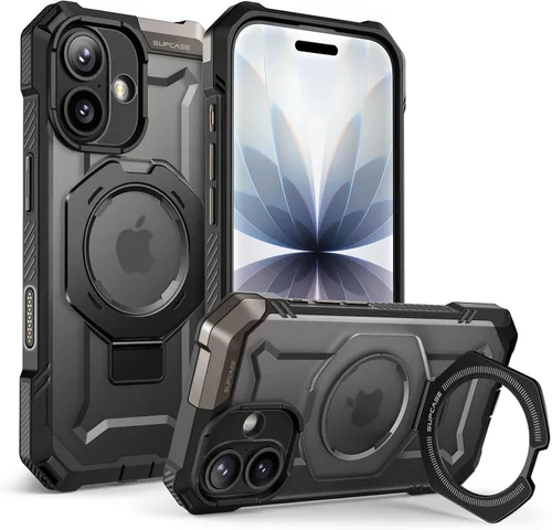 Vista 13 de SUPCASE - Funda para iPhone 17 Pro Max con soporte (agarre de escarabajo de unicornio), cubierta de control de cámara, compatible con MagSafe
