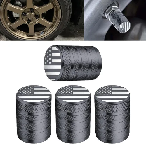 Vista 44 de x xotic tech Juego de 4 tapas de tapa de válvula de neumático con bandera estadounidense, aleación de aluminio anodizado, resistente a la corrosión