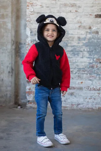 Vista 2 de Disney Mickey Mouse - Sudadera con capucha de sherpa acogedora con cremallera para niños pequeños