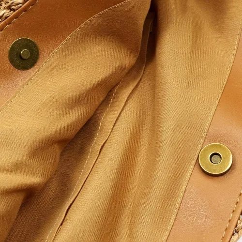 Vista 4 de Gets Bolsa de playa hecha a mano para mujer bolsa de paja tejida a mano natural de verano