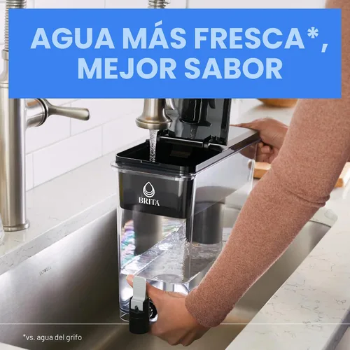 Vista 3 de Brita Dispensador de jarra de agua XL de 27 tazas, incluye 1 filtro Elite