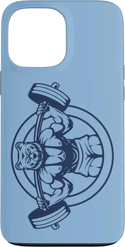 Vista 24 de iPhone 16 Bear Barbell diseño para culturistas caso de culturismo