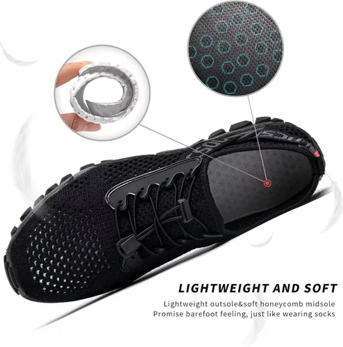 Vista 3 de SOBASO Zapatos de agua para mujeres y hombres, secado rápido, para natación, playa, zapatos acuáticos para deportes acuáticos, buceo, senderismo