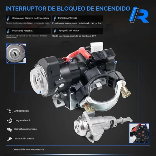 Vista 3 de 81905-2T040 Conjunto de Interruptor de Cerradura de Encendido con Cilindro de Cerradura de Puerta y Llaves Compatible con Kia Optima 2011-2015