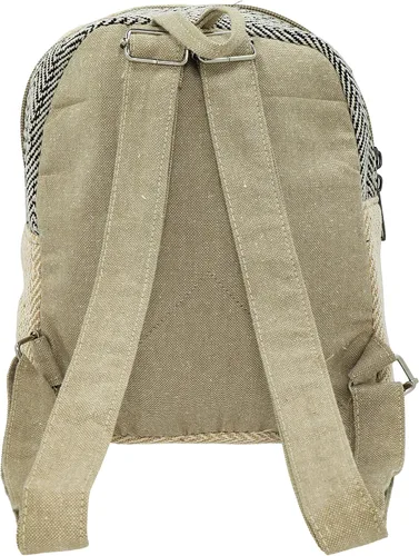 Vista 4 de Pequeña mochila de cáñamo, mochila de cáñamo del Himalaya, mochila de festival, mochila de senderismo, Beige, Senderismo