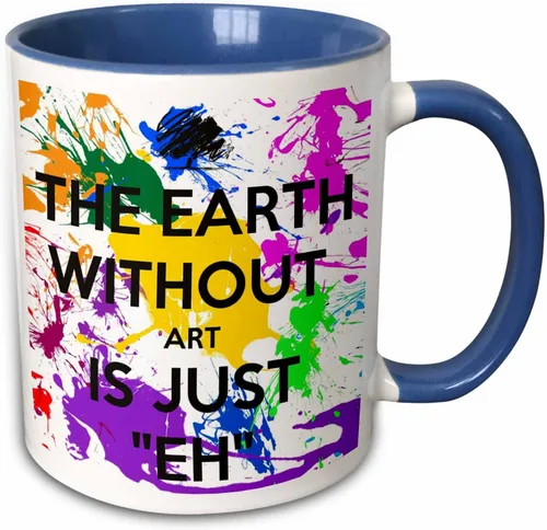 Vista 8 de 3dRose Ceramic The Earth Without Art is just eh - Taza, 1 unidad (paquete de 1), color negro