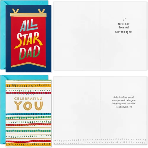 Vista 3 de Hallmark Surtido de tarjetas del día del padre (24 tarjetas con sobres, 6 diseños)