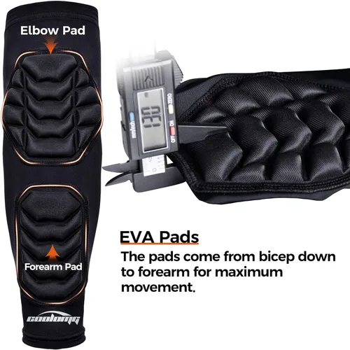 Vista 2 de COOLOMG Almohadillas acolchadas para el antebrazo del codo, soporte de protección para baloncesto, voleibol, 1 par