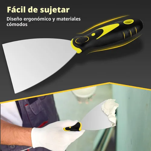 Vista 3 de Juego de 4 cuchillos de masilla (2, 3, 4, 5 pulgadas), raspador de pintura de acero inoxidable, herramienta de cuchillo para reparar paneles