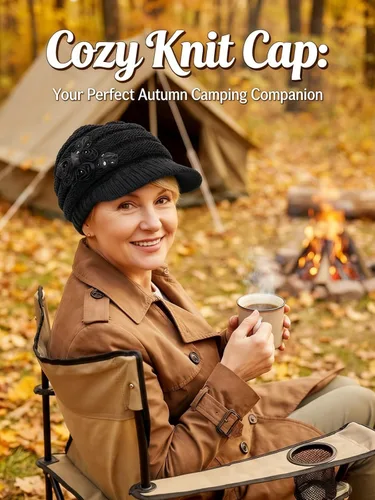 Vista 5 de C-US Gorro de invierno para mujer de punto con ala tejida y visera con detalle de flor Negro