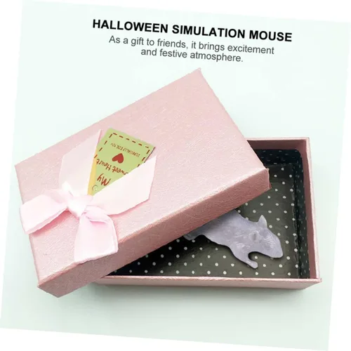 Vista 3 de 10pcs Halloween Plastic Fake Mouse Prank Realistic Tricky Decorations for Indoor Outdoor Party Props Gray