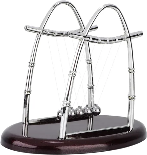 Vista 11 de FTVOGUE Balance Balls Newton Cradle Desktop Decor Stress Relief Toy Educational Science Pendulum Balls No Battery Needed for Home Office Desk