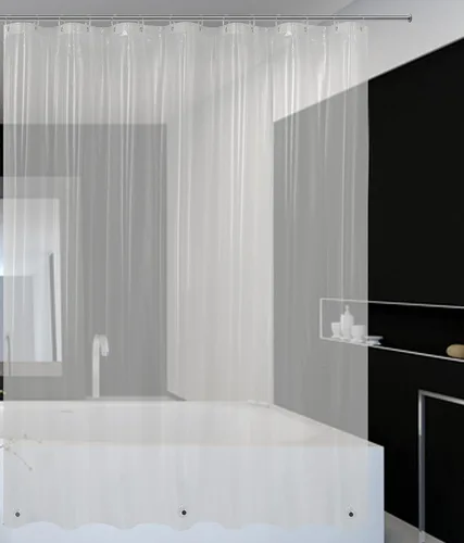 Vista 14 de Cortina de regadera para cabina de ducha 36x72, forro de cortina de regadera de plástico PEVA para baño, ligera e impermeable, 36 x 72, transparente